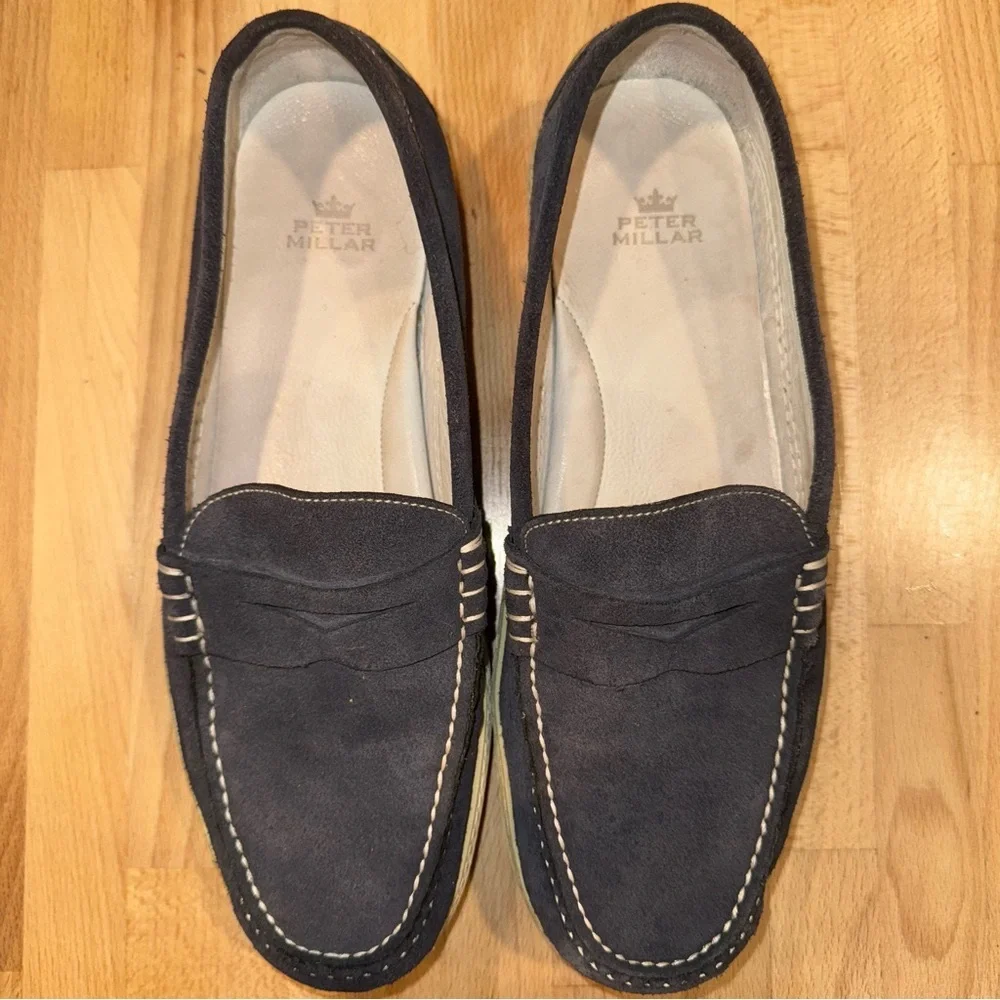 Peter Millar Navy‎ Penny Loafers Slip-On Shoes. Size 9.5